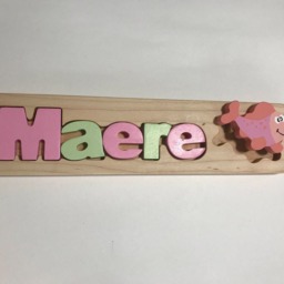 Personalized Name Puzzle, Custom Wooden Letter Gift, Newborn Free Engraving Message, Charlotte - thumbnail 4