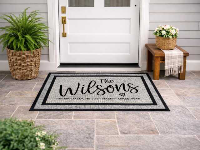 Wedding & Engagement Personalized Outdoor Rug - Gifts For Couples Washable Custom - image 1
