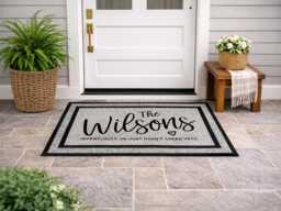 Wedding & Engagement Personalized Outdoor Rug - Gifts For Couples Washable Custom