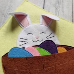 Felt Easter Bunny Quiet Book Page Sensory Toddler Toy - thumbnail 2