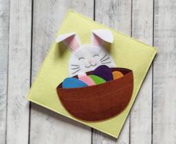 Felt Easter Bunny Quiet Book Page Sensory Toddler Toy - thumbnail 1