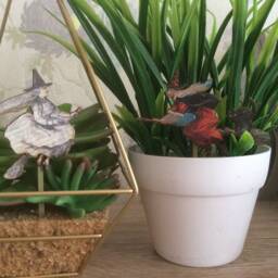 Witch Plant Decor , Halloween House Gifts, Witch Stakes, Halloween Decor, Witch Lover Gifts , Indoor Garden, Herb Planter