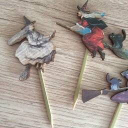 Witch Plant Decor , Halloween House Gifts, Witch Stakes, Halloween Decor, Witch Lover Gifts , Indoor Garden, Herb Planter - thumbnail 4