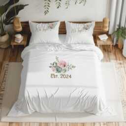 Floral Anniversary Memory Duvet Cover Set Personalised Rose Design Gift Bedding - thumbnail 3