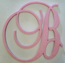 Glitter & Sparkle 24 Inch Baby Nursery Wall Letters, Hand Painted Custom Monogram For Wedding Or - thumbnail 1
