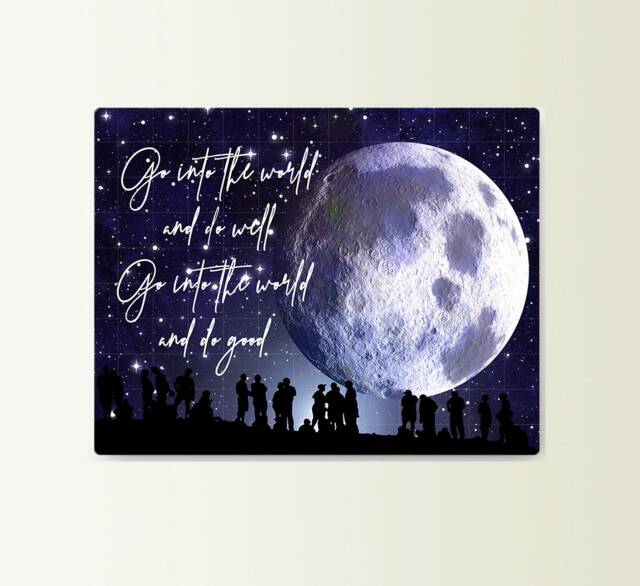 Metal Sign Go Into The World & Do Well Good - Art Typograhy Inspirational Quote Wall Fine Prints, Tin