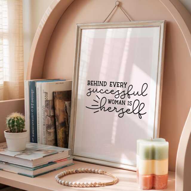 Empowerment Print - Pink Home Decor For Girls Room Feel Good Quotes Preppy Wall Art - image 1
