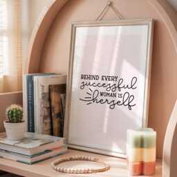 Empowerment Print - Pink Home Decor For Girls Room Feel Good Quotes Preppy Wall Art - thumbnail 1