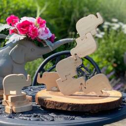Maple Stacking Elephants Montessori Wooden Toy, Toddler Gift - thumbnail 2