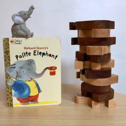 Maple Stacking Elephants Montessori Wooden Toy, Toddler Gift - thumbnail 4