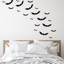 Bats Wall Decals Halloween, Professional Holiday Office Decor, Large & Small Black Bat Stickers, October 31St Decorations, Scary Pumpkin - thumbnail 2