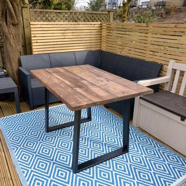 Rustic Outdoor Dining Table/ Heavy Duty/ Any Size & Colour/ Garden Patio Bespoke Custom Table - image 1