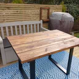 Rustic Outdoor Dining Table/ Heavy Duty/ Any Size & Colour/ Garden Patio Bespoke Custom Table - thumbnail 3