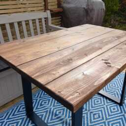 Rustic Outdoor Dining Table/ Heavy Duty/ Any Size & Colour/ Garden Patio Bespoke Custom Table - thumbnail 2