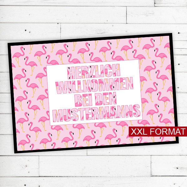 "Dreckspatz?? Doormat ""Flamingo" - image 1