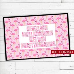 "Dreckspatz?? Doormat ""Flamingo" - thumbnail 1