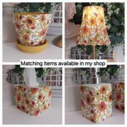 Indoor Plant Pot. Beautiful Autumnal Yellow & Orange Decoupaged Terracotta Available in Three Sizes - thumbnail 4