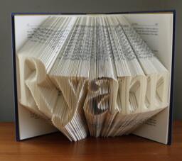 Monogrammed Custom Name Folded Book Unique Personalized Gift - Your Here Birthday Baby Wedding Present Made Art - thumbnail 1