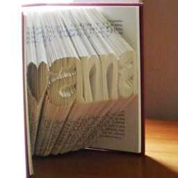 Monogrammed Custom Name Folded Book Unique Personalized Gift - Your Here Birthday Baby Wedding Present Made Art - thumbnail 3