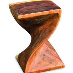 Bali Solid Suar Wood Twist Lamp Table Or Stool 45cm - thumbnail 2