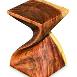 Bali Solid Suar Wood Twist Lamp Table Or Stool 45cm - thumbnail 3