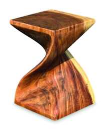 Bali Solid Suar Wood Twist Lamp Table Or Stool 45cm - thumbnail 1