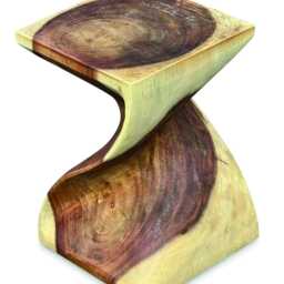 Bali Solid Suar Wood Twist Lamp Table Or Stool 45cm - thumbnail 4