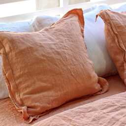 Linen Flange Pillow Sham Set, Covers, Envelope Cover, Pillowcases, Bedding, Set Of 2 Linen Shams - thumbnail 2