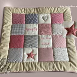 Crawling Blanket With Name, Baby Blanket, Crawling Name Amelie Patchwork Personalized - thumbnail 2