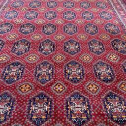 13 X 10 Ft, Top Quality Handmade Rug, Large Afghan Rug , Turkmen Bukhara Living Room , Samarqand , Area Large Oriental - thumbnail 3
