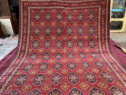 13 X 10 Ft, Top Quality Handmade Rug, Large Afghan Rug , Turkmen Bukhara Living Room , Samarqand , Area Large Oriental - thumbnail 1
