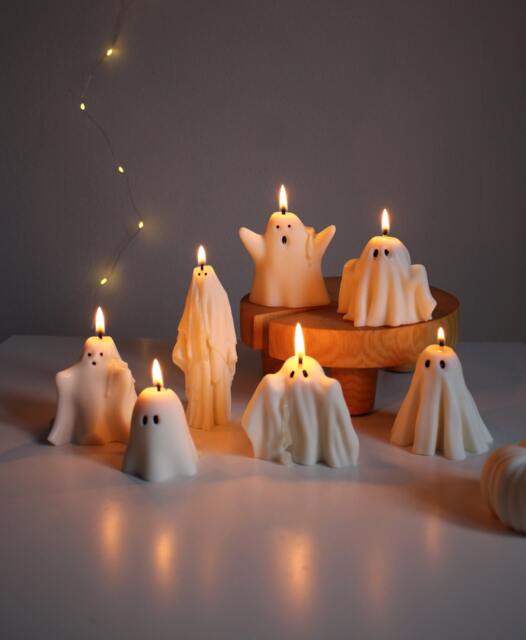 Ghost Candles, Halloween Decor, Thanksgiving Fall Home Autumn Candle, Gift Set - image 1