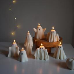 Ghost Candles, Halloween Decor, Thanksgiving Fall Home Autumn Candle, Gift Set - thumbnail 4
