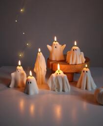 Ghost Candles, Halloween Decor, Thanksgiving Fall Home Autumn Candle, Gift Set - thumbnail 1