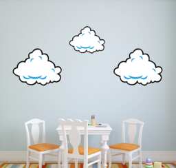 Super Mario Cloud Wall Decal - Clouds Decl Bedroom Kids Murals Nintendo Vinyl Art Set Of 3