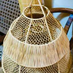 Raffia Pendant Light - Handwoven Hanging Lampshade in Natural - thumbnail 3