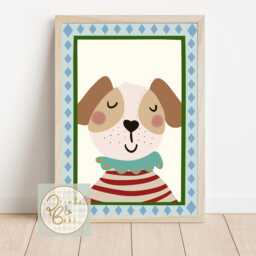 Bright Kids Dog Print. Perfect For A Nursery, Bedroom Or Playroom. Cute Animal Print - Unframed - thumbnail 3