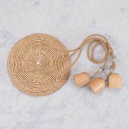 Cluster Pendant Light Cable Set - Rattan & Rope White Black Hardwired Canopy Ceiling Fixture - thumbnail 3