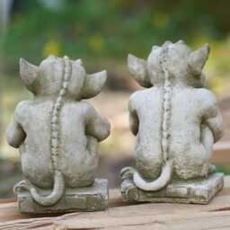 Watchful Gargoyle Stone Statue Gremlin Sprite Outdoor Garden Ornament Finials British Gift - thumbnail 2