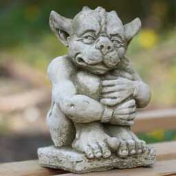 Watchful Gargoyle Stone Statue Gremlin Sprite Outdoor Garden Ornament Finials British Gift - thumbnail 3