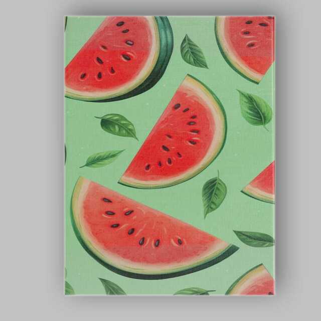 Fresh Watermelon Slice Summer Repeat Pattern Canvas Wall Art Print Decor Picture Ready To Hang - image 1
