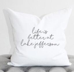Personalized Life Is Better At The Lake Pillow Cover, House Pillow, Decor, Cabin, Housewarming Gift, Word - thumbnail 2