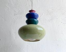 Pendant Ceramic Lamp, Hanging Lampshade, Handmade Design, Artistic Creation, Unique Light Fixture