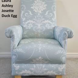 Adult Armchairs Laura Ashley Fabric Chairs Belvedere Josette Duck Egg Grey Corby Check Accent Statement Bedroom Nursery Awning Stripe Small - thumbnail 3