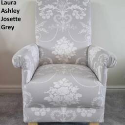 Adult Armchairs Laura Ashley Fabric Chairs Belvedere Josette Duck Egg Grey Corby Check Accent Statement Bedroom Nursery Awning Stripe Small - thumbnail 4