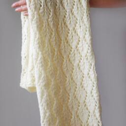 Knit Merino Wool Baby Blanket White Pram Blanket - 75x90 cm - thumbnail 2