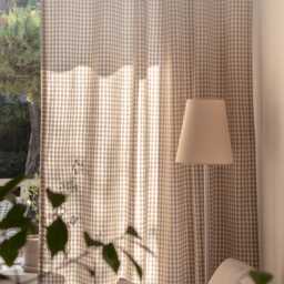 Plaid Brown Gingham Curtains Farmhouse Buffalo Checkered Panel Cotton Window Drapes Natural Linen Check Curtain Living Room Kitchen Set Of2 - thumbnail 3