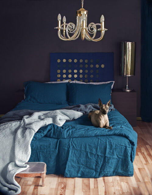 Dark Teal Linen Duvet Cover, Stonewashed Sea Blue Bedding, Oeko Tex - image 1