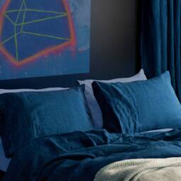 Dark Teal Linen Duvet Cover, Stonewashed Sea Blue Bedding, Oeko Tex - thumbnail 3