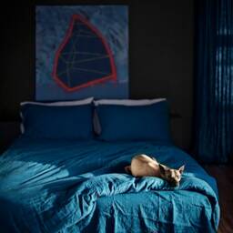Dark Teal Linen Duvet Cover, Stonewashed Sea Blue Bedding, Oeko Tex - thumbnail 2